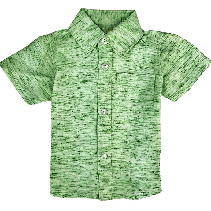 Boys' Short-Sleeve Mint Marbled Shirt 3151