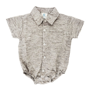 Baby Boys' Gray Marbled Bodyshirt 4152