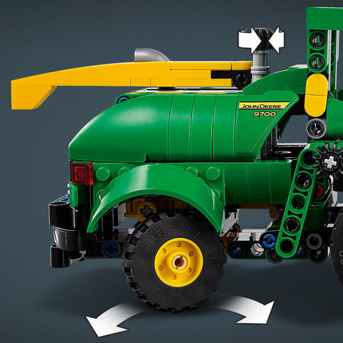 LEGO Technic John Deere 9700 Forage Harvester showing steering