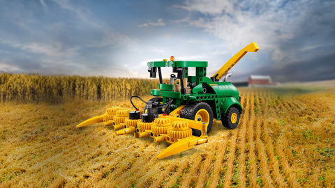 LEGO Technic John Deere 9700 Forage Harvester in field scene
