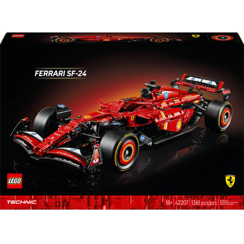 LEGO Technic Ferrari SF-24 F1 Car Model Kit for Adults 42207 package front