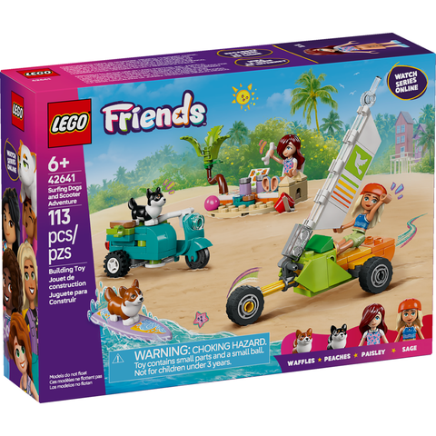 LEGO Friends Surfing Dogs and Scooter Adventure Building Toy 42641
