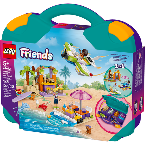 LEGO Friends Creative Beach and Travel Suitcase Buildable Toy Set 42672