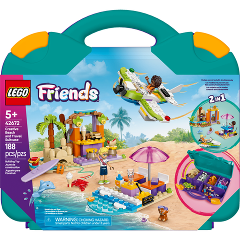 LEGO Friends Creative Beach and Travel Suitcase Buildable Toy Set 42672