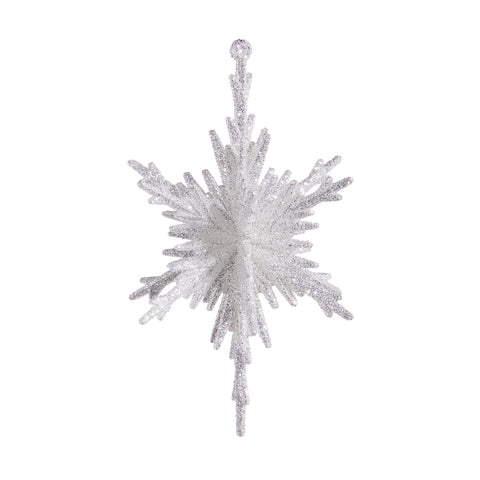 Glittered Silver Snowflake Ornament 4319056