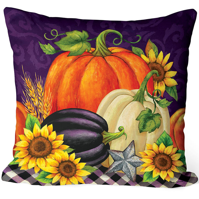 Pumpkins on Purple Throw Pillow
