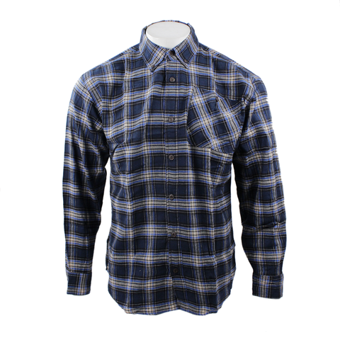 Good Traditions men's Yellowstone midweight flannel shirt in blue plaid