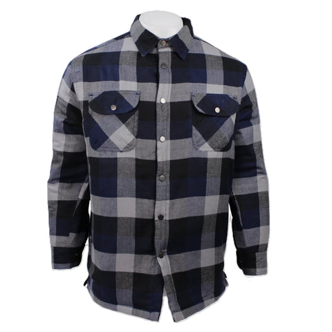 Good Traditions men's Snake River Quilt-lined Flannel shirt in navy plaid