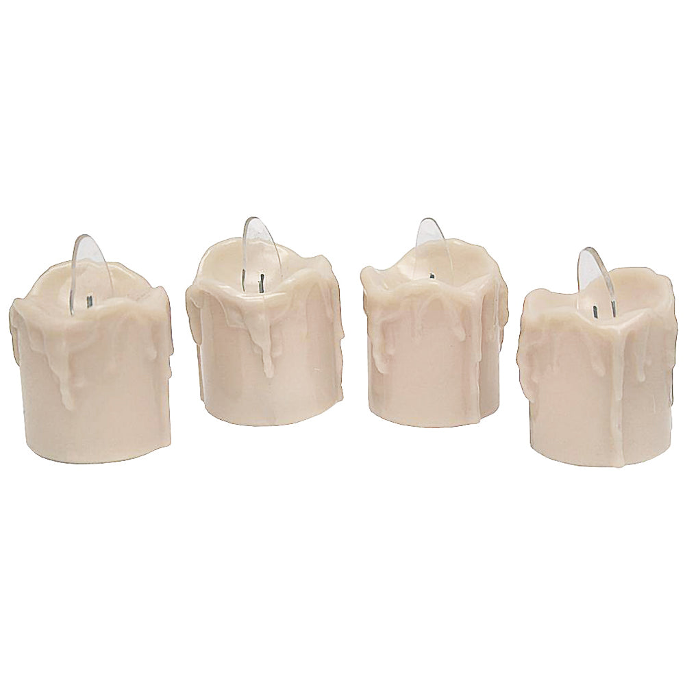 Set of 4 LED Wax Drip Votives 43832