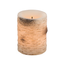 3X4 LED Wax Candle with Birch Bark Design and Timer 43853