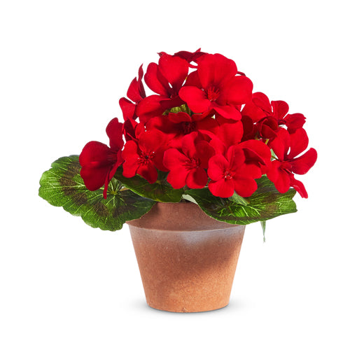 Raz Imports Potted Miniature Red Geranium 4402201 – Good's Store Online