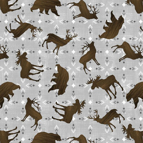 Timberland Trails Collection Animal Toss Cotton Fabric 45603