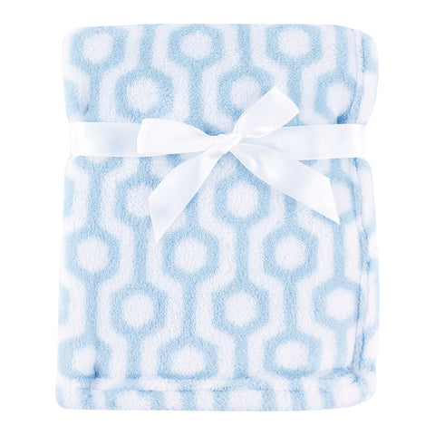 Blue Hexagon Coral Fleece Baby Blanket 45850