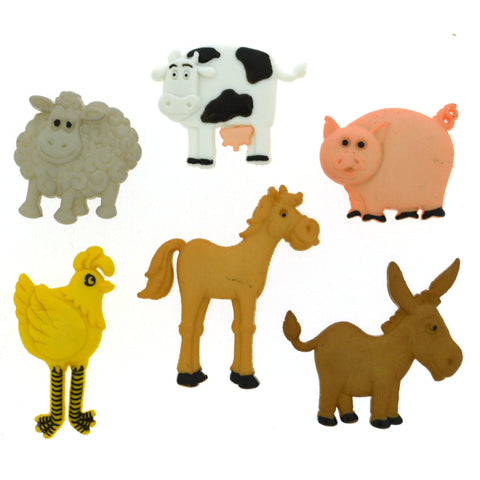 Funny farm animals buttons