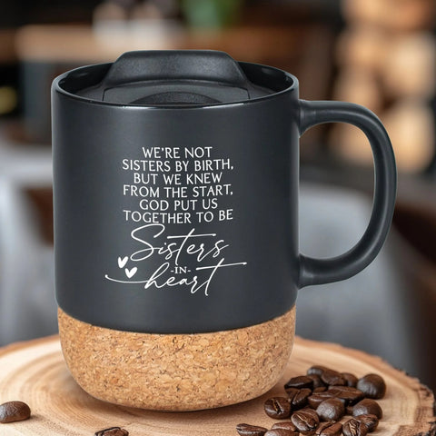 Sisters in Heart Cork Bottom Mug
