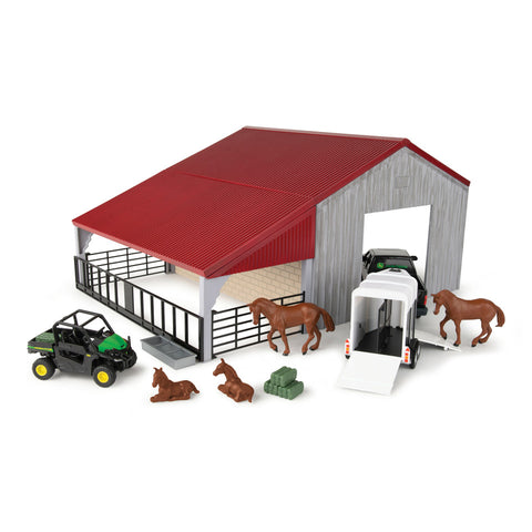1:32 Scale Weathered Barn � 13 Piece Farm Playset 47522