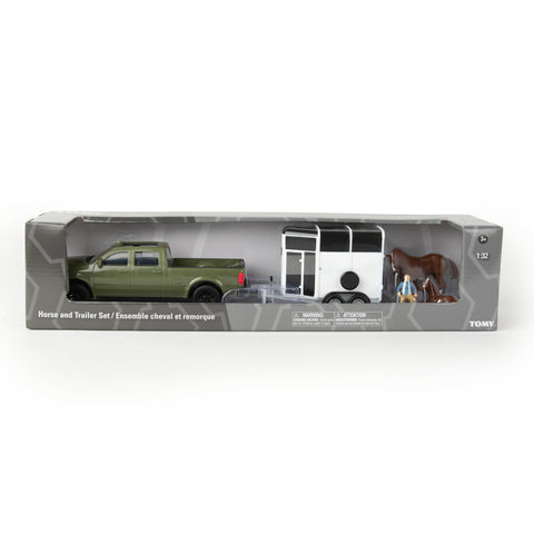 Tomy Ertl 1:32 scale Truck & Horse Trailer Farm Toy Set in package