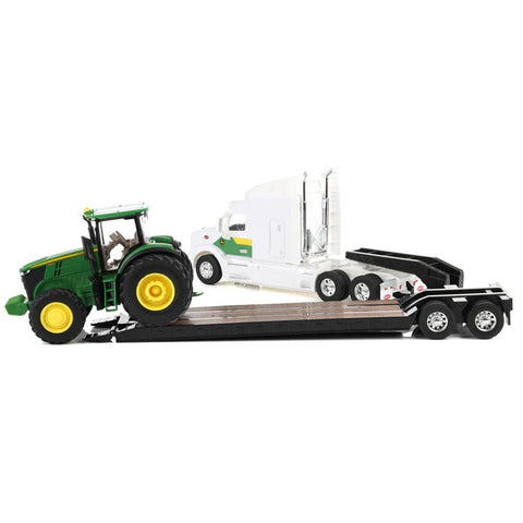 1/32 Peterbilt 579 Semi Truck with Lowboy Trailer & John Deere 7290R Tractor 47679 