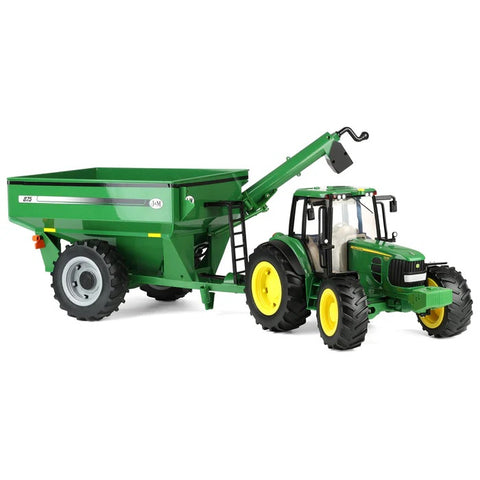 1/16 ERTL Big Farm John Deere 7430 Toy Tractor with J&M 875 Grain Cart 47681