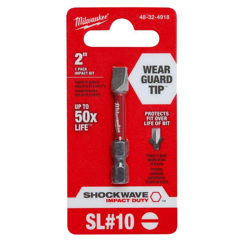 Shockwave Slotted 1/4 in. X 2 in. L Impact Power Bit Steel 1 pc
