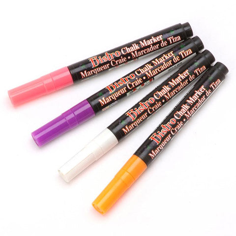 Pink, Purple, White, Orange 4-Pack Bistro Fine Tip Chalk Markers