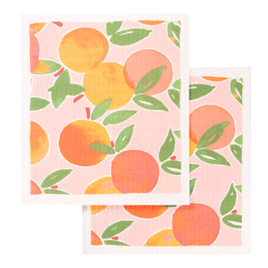 2-Pack Watercolor Peaches Swedish Sponge Cloths 48336