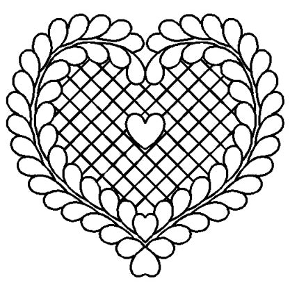 13.5" Feathered Heart Quilting Stencil 485