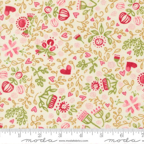 tan, Darling Peony Collection Scattered Lovelies Cotton Fabric 48792