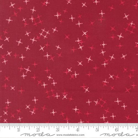 burgundy, Darling Peony Collection Tiny Pluses Cotton Fabric 48794