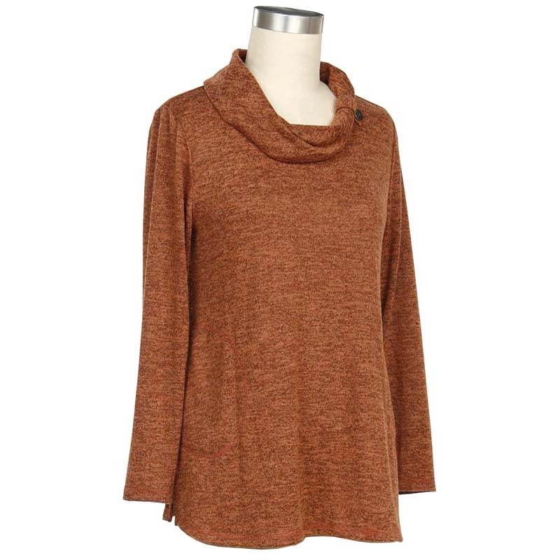 Buy v28® Women Cowl Neck Knit Stretchable Elasticity Long Sleeve Slim Fit  Sweater Dress (Khaki M/l) at