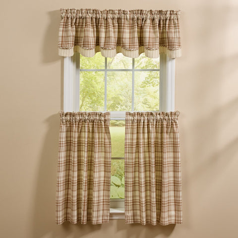 Currant Plaid Curtains 4891-430
lined layered valance