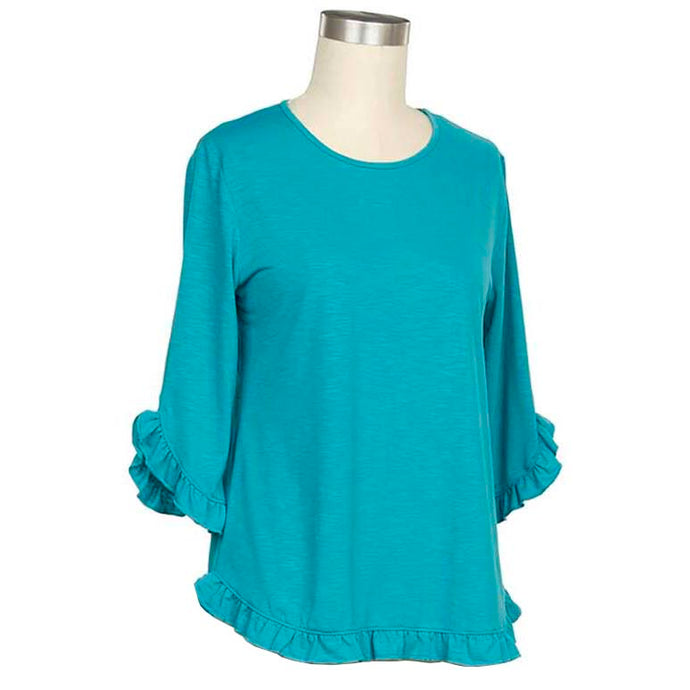 Turquoise Women's 3/4-Sleeve Knit Top 4991