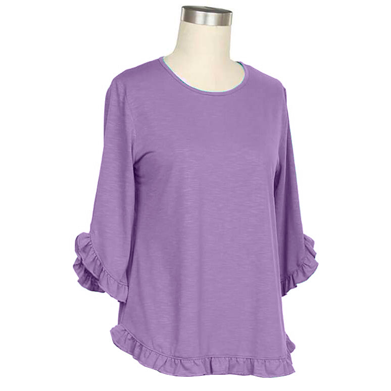 Purple Women's 3/4-Sleeve Knit Top 4991