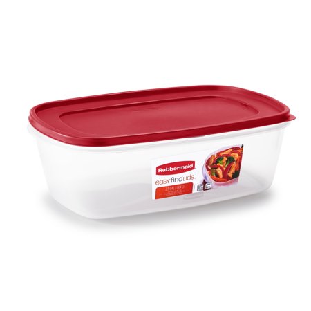 Rubbermaid Easy Find Lids Food Storage Container, Large with Red