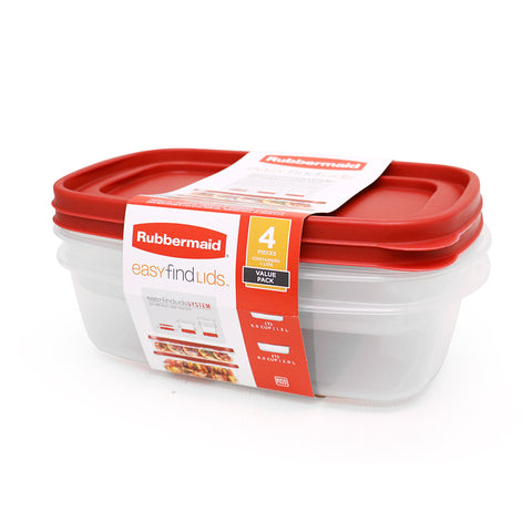 Rubbermaid 4-piece Easy Find Lids food storage containers set in package