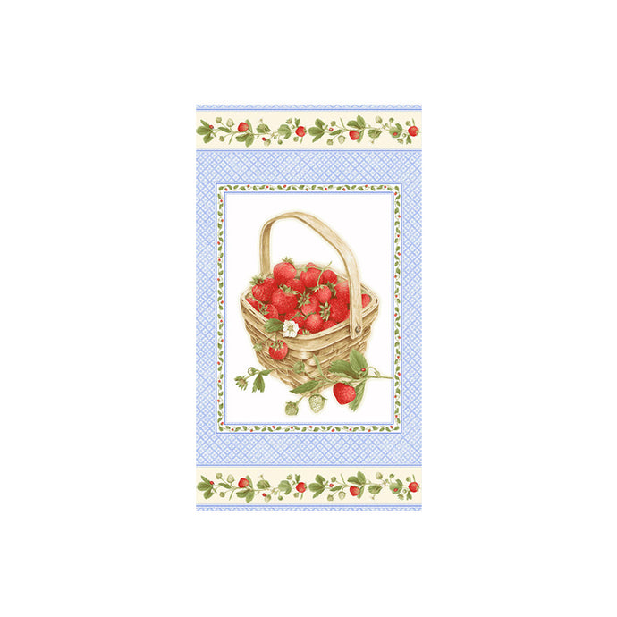 Strawberry Garden Collection Cotton Fabric Strawberry Panel 501-76