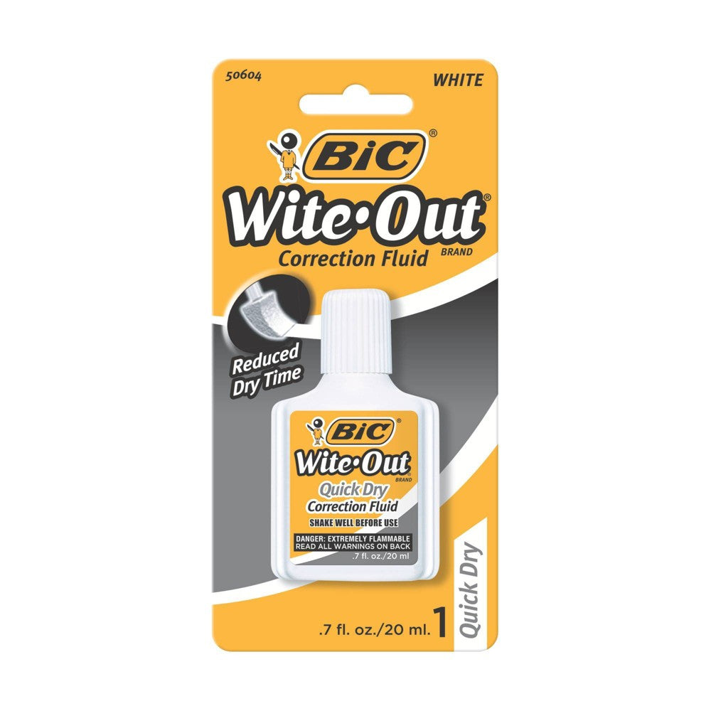  BIC 521864 Wite-Out Quick Dry Correction Fluid White (50605) :  Office Products