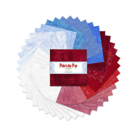 patriotic pop, Wilmington 5 Karat Gems Precut Fabric Squares 507