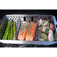 Asparagus, Salmon and Radish in Grill Basket