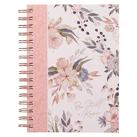 Be Still and Know Pink Floral Spiral Journal JLW235