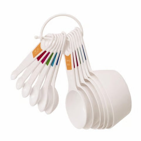 Plastic White Measuring Spoon and Cup Set 5216060