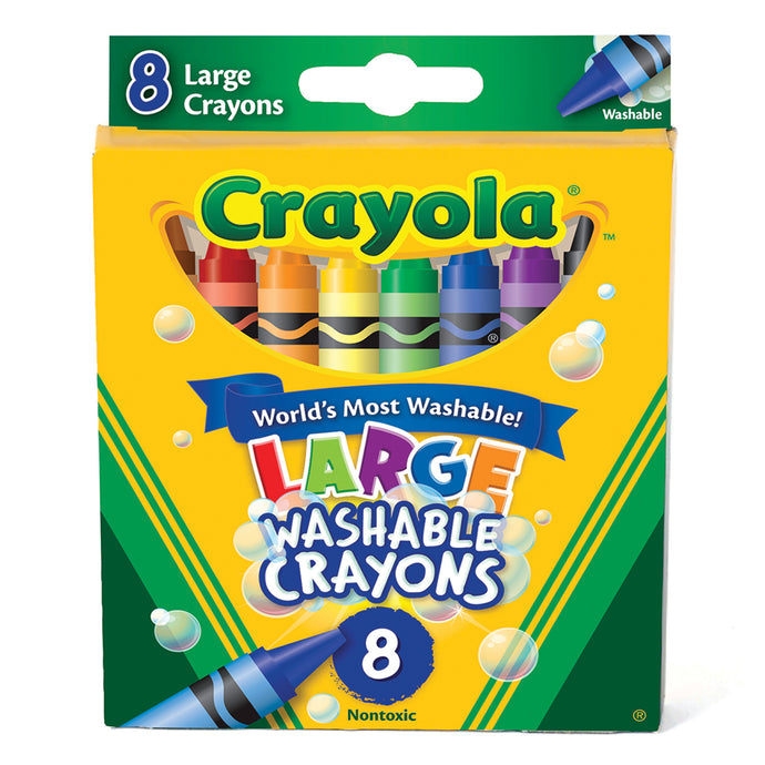 8 Count Large Ultra-Clean Washable Crayons 52-3280