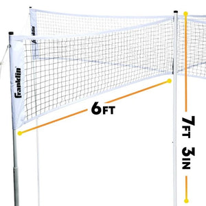 dimensions of quad volleyball net