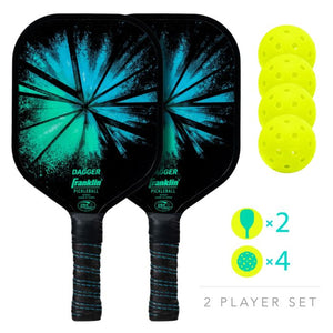 2 Player Set: 2 paddles, 4 balls