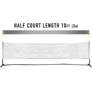 half court length, ten feet or three meters