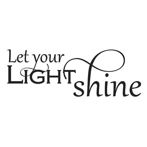 Black Let Your Light Shine Vinyl Wall Decal 5340