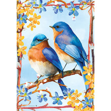 Lovely Bluebirds Garden Flag