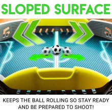 sloped surface keeps the ball rolling so stay ready and be prepared to shoot