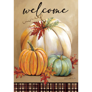 Fall & Winter Garden Flags pumpkin trio