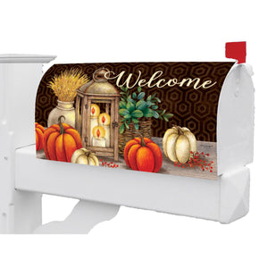 Fall and Winter Mailbox Makeovers fall lantern